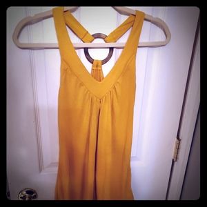 Golden t strap loose flowing tank